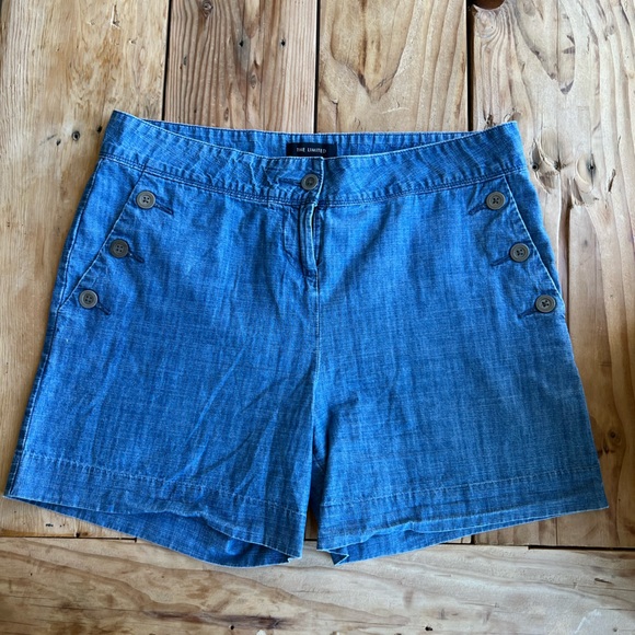 THE LIMITED Chambray tailored Bermuda Shorts size 10 - Picture 5 of 14
